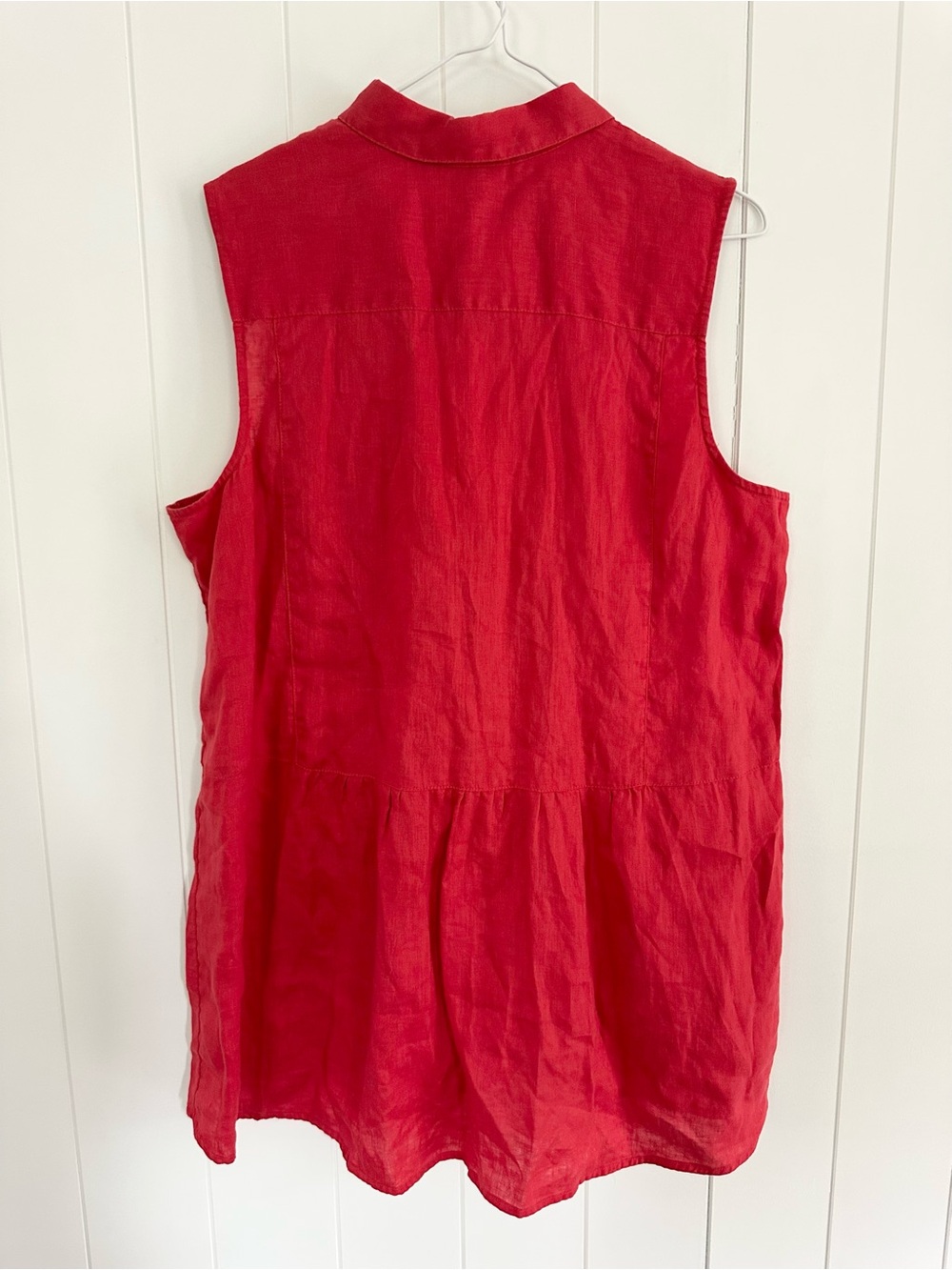 J. Jill Sleeveless Button-Down Linen Tunic Top in Red - Picture 5 of 8